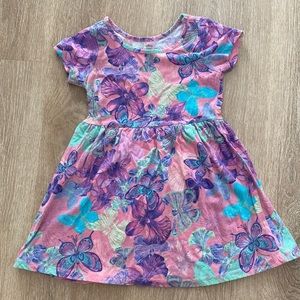 Disney butterfly print short sleeve skater dress - little girls 4/5